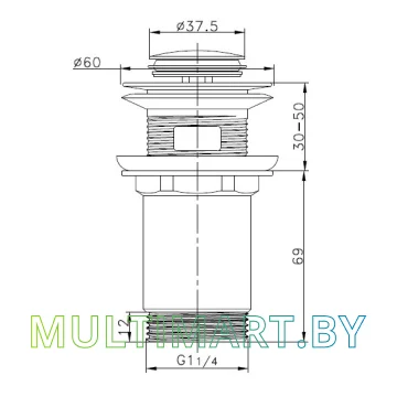 Умывальник Lauter 21887B (клапан 21190B) картинка 7